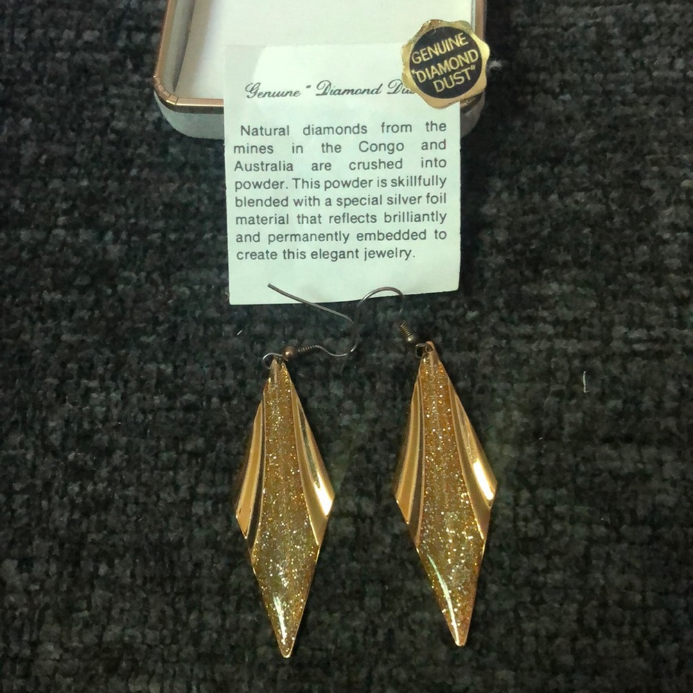 Genuine diamond dust earrings